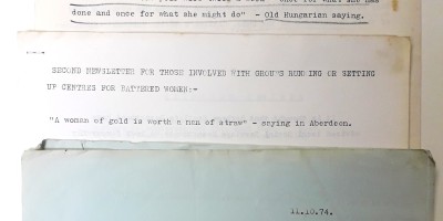 First newsletters for what was to become the Women's Aid Federation